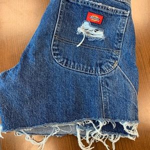 distressed jean shorts